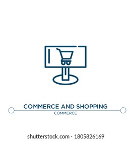 commerce and shopping vector line icon. Simple element illustration. commerce and shopping outline icon from commerce concept. Can be used for web and mobile
