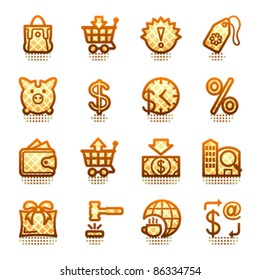  Commerce web icons. Brown series.