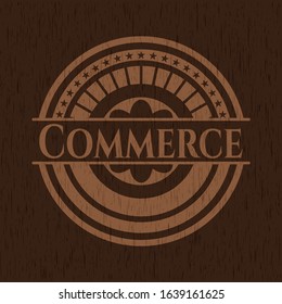 Commerce wood emblem. Vector Illustration.