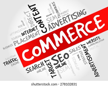 COMMERCE word cloud, business concept