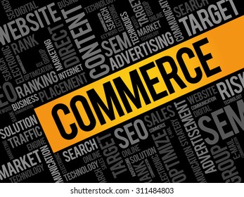 COMMERCE word cloud, business concept