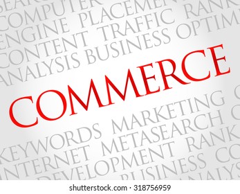 COMMERCE word cloud, business concept