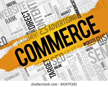 COMMERCE word cloud, business concept