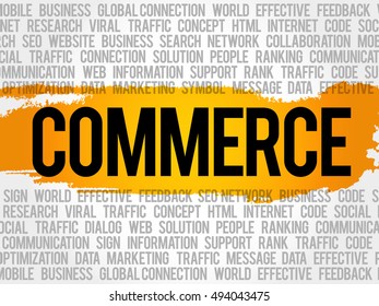 COMMERCE word cloud collage, business concept background