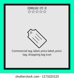 Commercia tag, price tag, shopping tag icon  vector icon