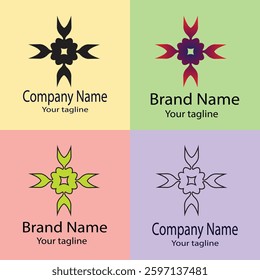 Commercial Abstract Latest Unique Best logo design with different designs of the same shape For business company. Color editable.