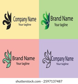 Commercial Abstract Latest Unique Best logo design with different designs of the same shape For business company. Color editable.