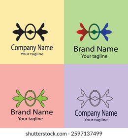 Commercial Abstract Latest Unique Best logo design with different designs of the same shape For business company. Color editable.