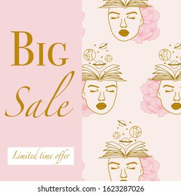 Commercial ad banner with purple celestial ice cream, perfect to use on the web or in print
