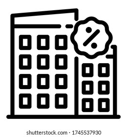 Icono de agencia comercial. Esbozar icono vectorial de agencia comercial para diseño web aislado en fondo blanco