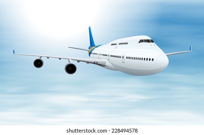 A commercial aircraft in flight