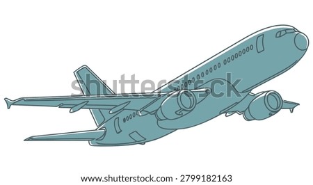 Commercial airplane flying in the sky vector illustration with airplane aircraft aviation transportation aeroplane traveling illustration commercial passenger transport aeronautics isolated
