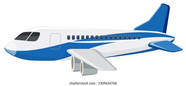 Commercial Airplane On White Background Illustration Stock Vector ...