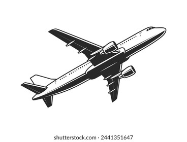 Avión comercial en un gráfico vectorial de color