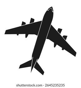 Commercial Airplane Silhouette , High-Quality Vector Design .