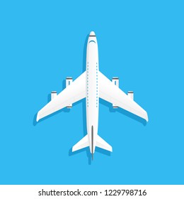 Commercial Airplane Vector Flat Illustration On Stock Vector (Royalty ...