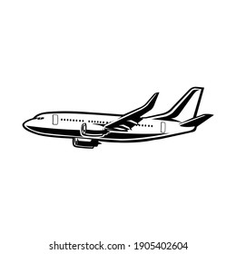 Commercial airplane vector image illustration isolated