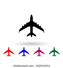 Commercial airplanes multi color icon. Simple glyph, flat vector of air transport icons for ui and ux, website or mobile application