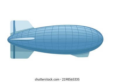 Commercial airship blue color rigid airship vector illustration isolated on white background