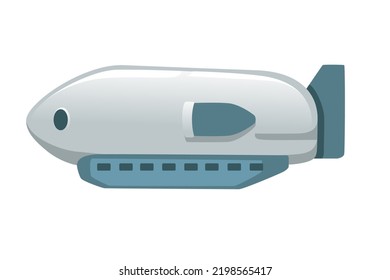 Commercial airship blue color rigid airship vector illustration isolated on white background