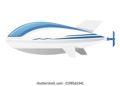 Commercial airship white color rigid airship vector illustration isolated on white background