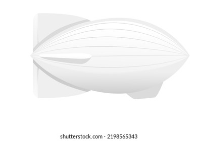 Commercial airship white color rigid airship vector illustration isolated on white background