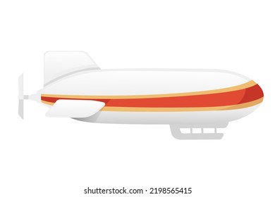 Commercial airship white color rigid airship vector illustration isolated on white background