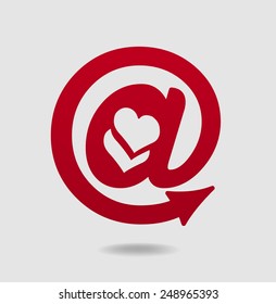 Commercial at, double heart shape