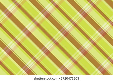 Commercial background texture check, calm fabric seamless vector. Outline plaid textile tartan pattern in lime and amber colors palette.