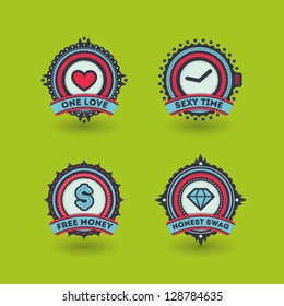 Commercial badges and stickers