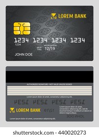 Commercial bank credit card isolated sales model vector template. 