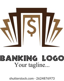 Vector de diseño de logotipo de banca comercial
