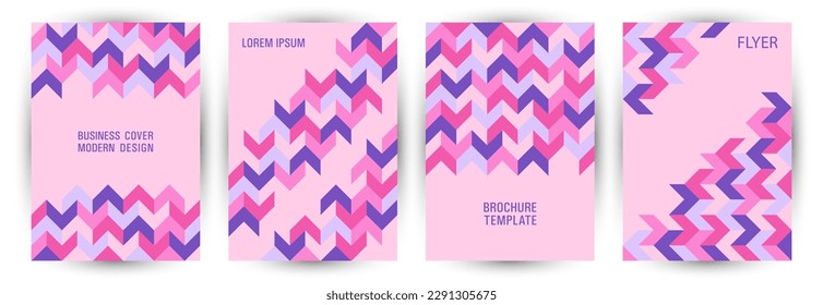 Diseño gráfico del conjunto de diseño de portada de folletos comerciales. Memphis estilo premium portada de maquillaje conjunto vector. Diseño de la cubierta vertical de composición de elementos geométricos