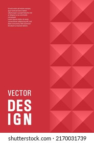Commercial brochure cover page mokup sample vector design. Modernism style retro voucher template sample vector. Mosaic geometric elements pattern A4 cover design