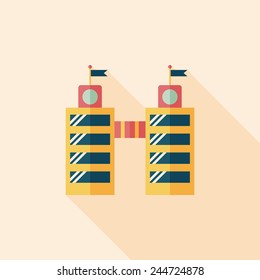 Commercial Building flat icon with long shadow,eps10 