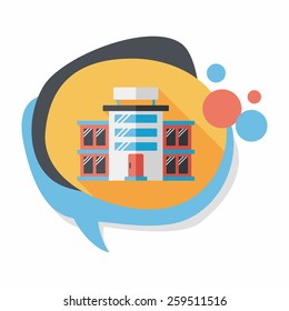 Commercial Building flat icon with long shadow,eps10