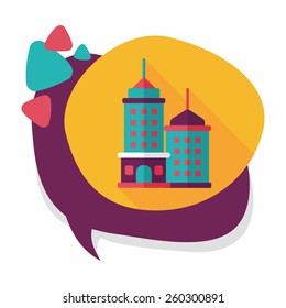 Commercial Building flat icon with long shadow,eps10