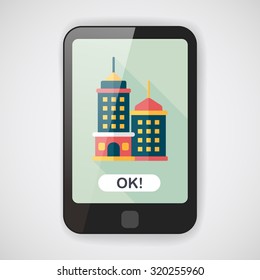 Commercial Building flat icon with long shadow,eps10