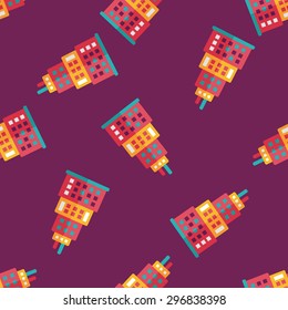 Commercial Building flat icon,eps10 seamless pattern background