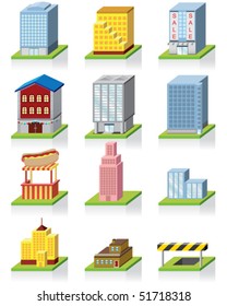 Commercial Building Icon -- 3D Illustration