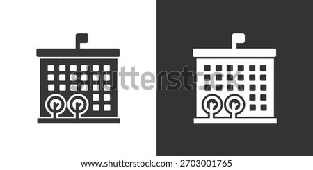 Commercial Building icon. Solid glyph series icon