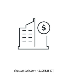 Icono de construcción comercial, icono de construcción comercial vectorial, ilustración vectorial