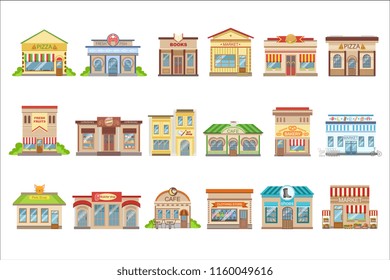 Commercial Buildings Exterior Design Set Of Stickers