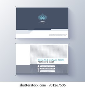 Commercial business card design with clear and clean temporary element.