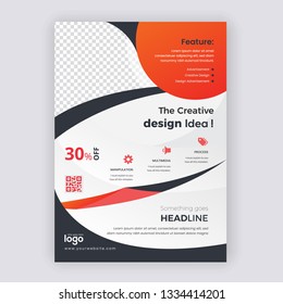 Commercial Business Flyer Design Template. Flyer design layout in A4 size, with nice background, vector eps10 - Vector