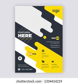 Commercial Business Flyer Design Template. Flyer design layout in A4 size, with nice background, vector eps10 - Vector