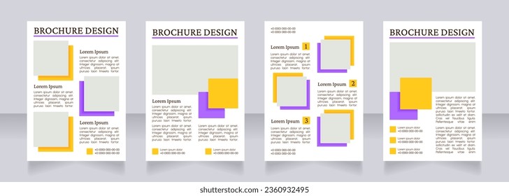 Commercial business offer blank brochure layout design. Vertical poster template set with empty copy space for text. Premade corporate reports collection. Editable flyer paper pages