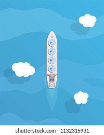 Commercial cargo ships. Sea transportation vehicle. Transport boat, tanker ships. International water trade concept. Vector illustration.