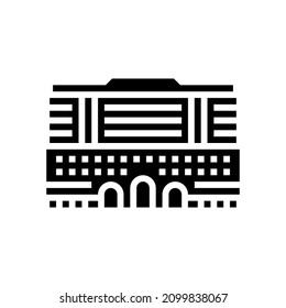commercial center glyph icon vector. commercial center sign. isolated contour symbol black illustration