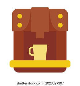 Commercial Coffee Machine Icon. Flat Illustration Of Commercial Coffee Machine Vector Icon Isolated On White Background